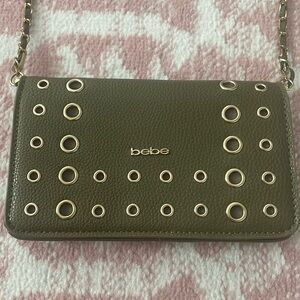 Bebe crossbody purse with gold hardware